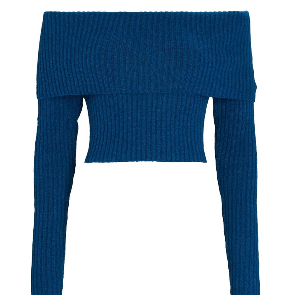 Sergio Hudson Merino Wool Off-Shoulder Sweater, Size S